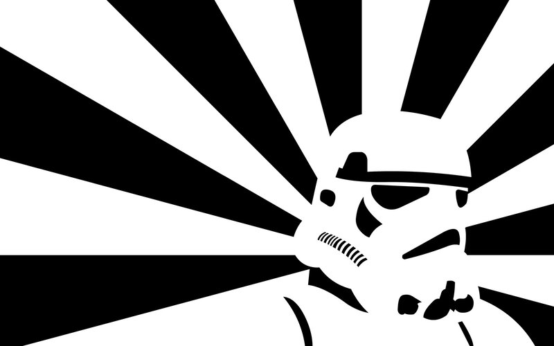 Stormtrooper Helmet — Black, Dramatic, Vector Art