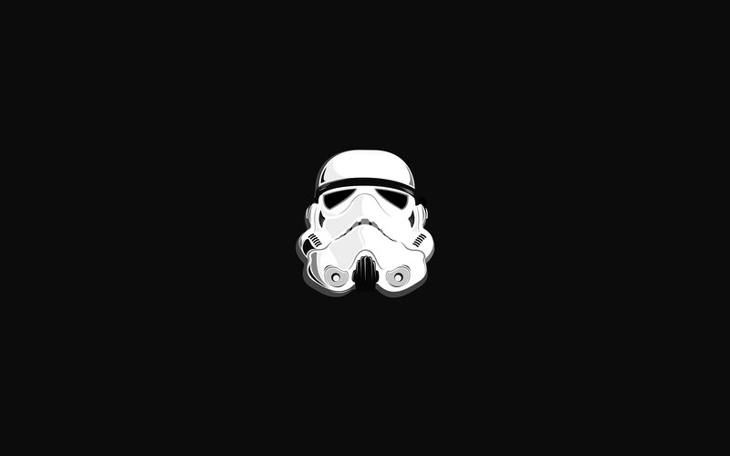 Stormtrooper Helmet — Black, Minimalist, Vector Art