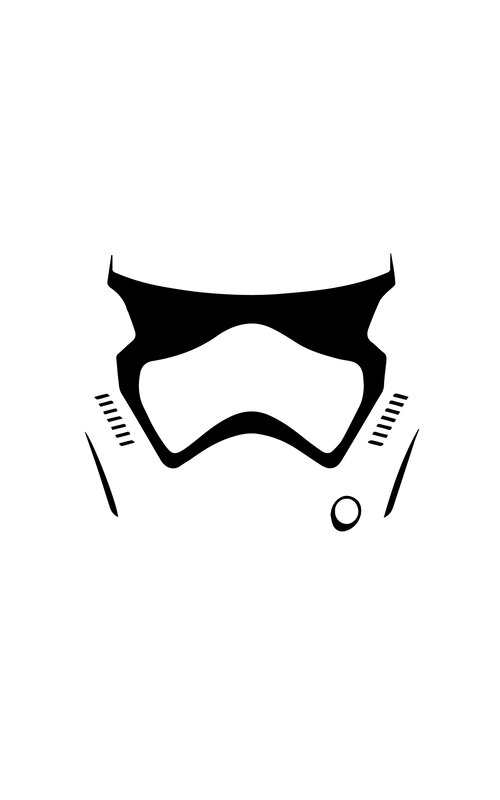 Stormtrooper Helmet — Black, Minimalist, Vector Art, Visor
