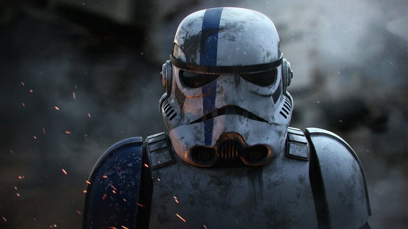 Stormtrooper Helmet — Gray, Dramatic, 3d Render