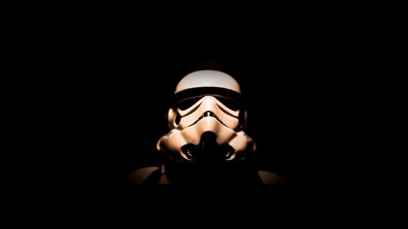 Stormtrooper helmet in darkness