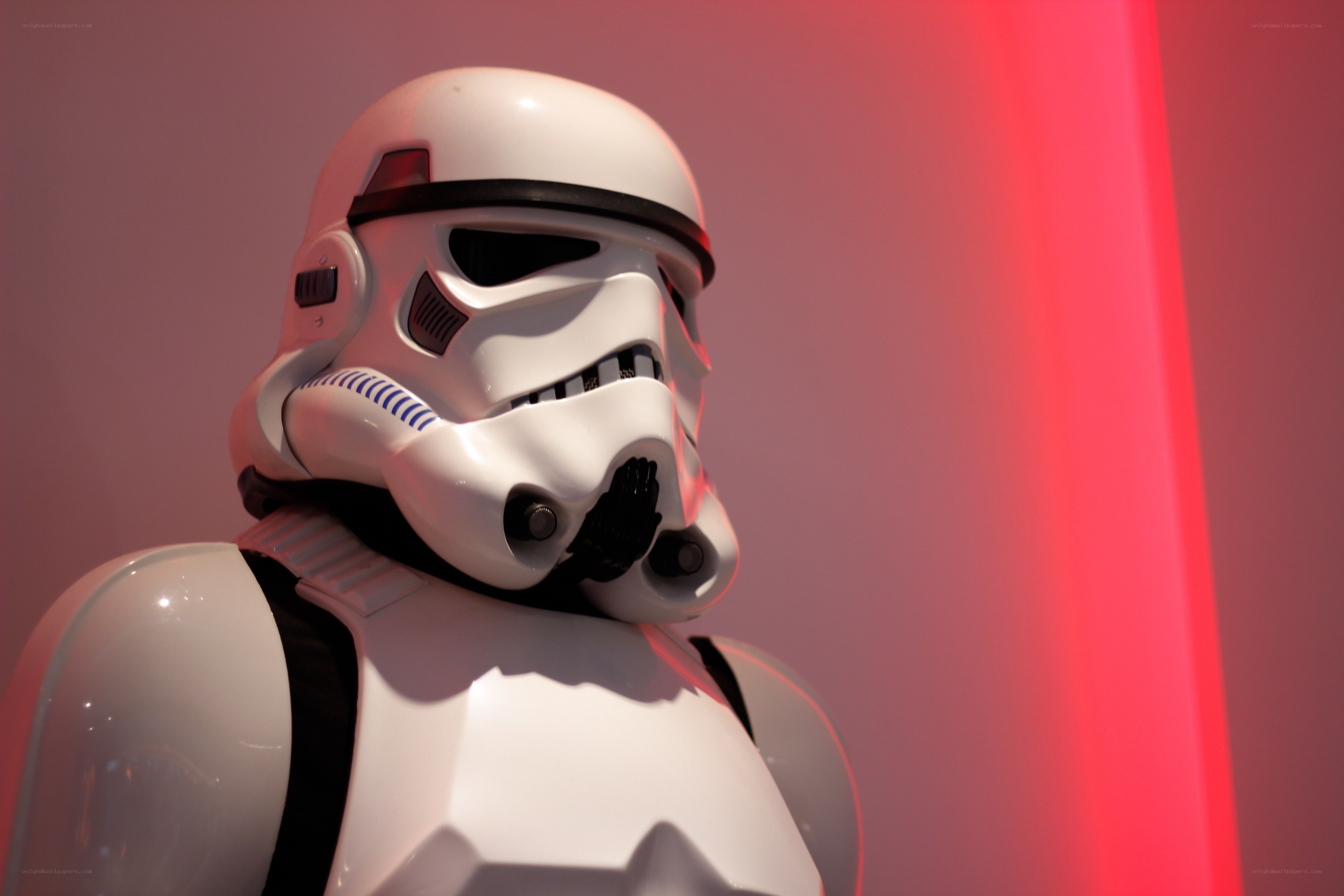 Stormtrooper helmet in red light