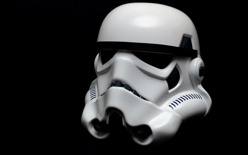 Stormtrooper helmet on black