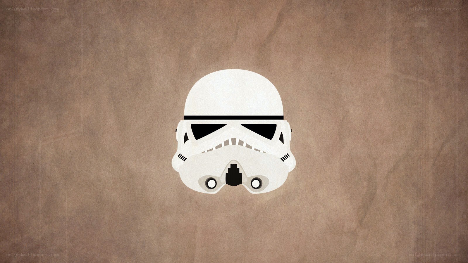 Stormtrooper helmet on brown paper