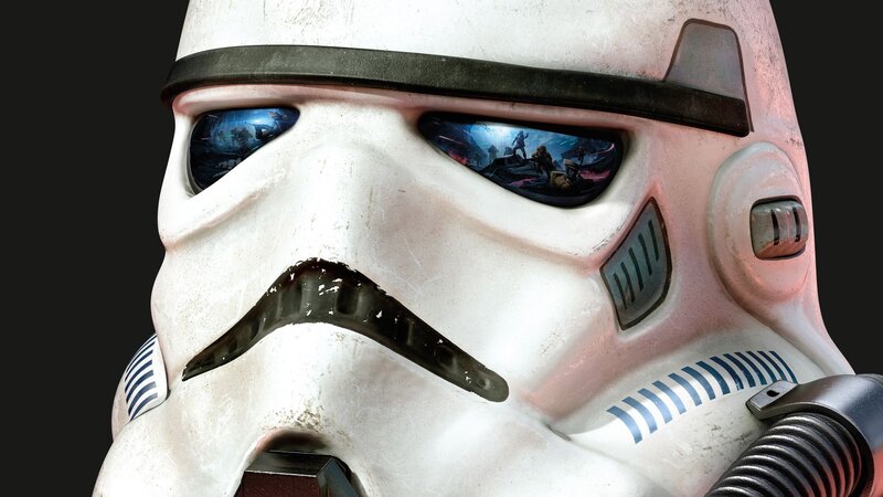 Stormtrooper Helmet — White, Dramatic, 3d Render, Reflection