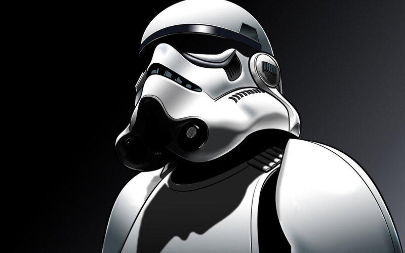 Stormtrooper Helmet — White, Dramatic, Digital Art, Armor