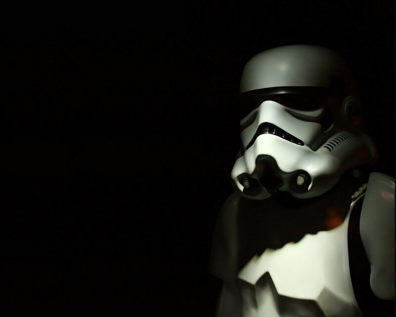 Stormtrooper Helmet — White, Dramatic, Night