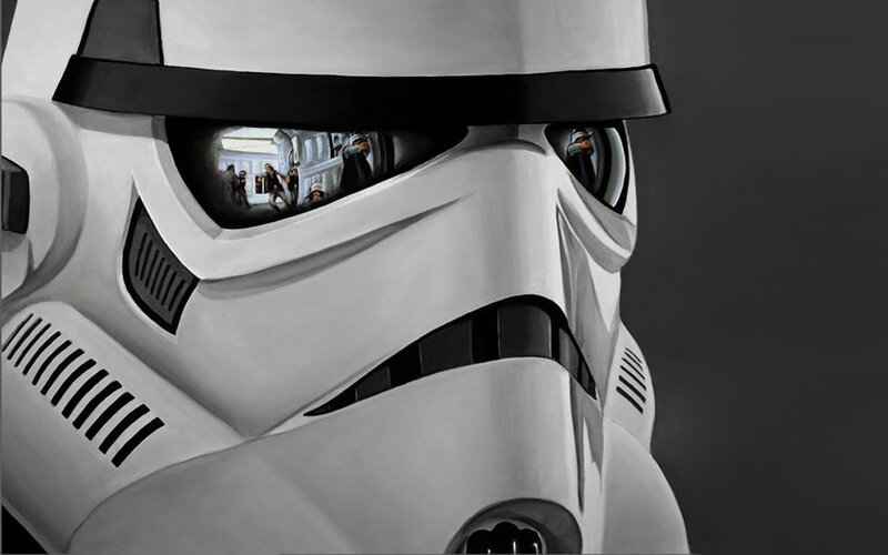 Stormtrooper Helmet — White, Dramatic, Painting