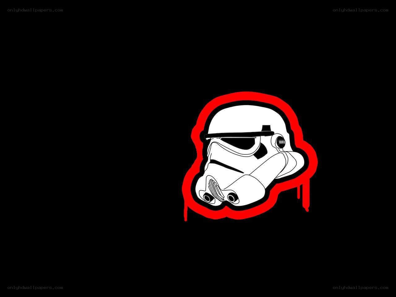 Stormtrooper helmet with red outline