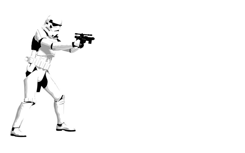 stormtrooper holding blaster