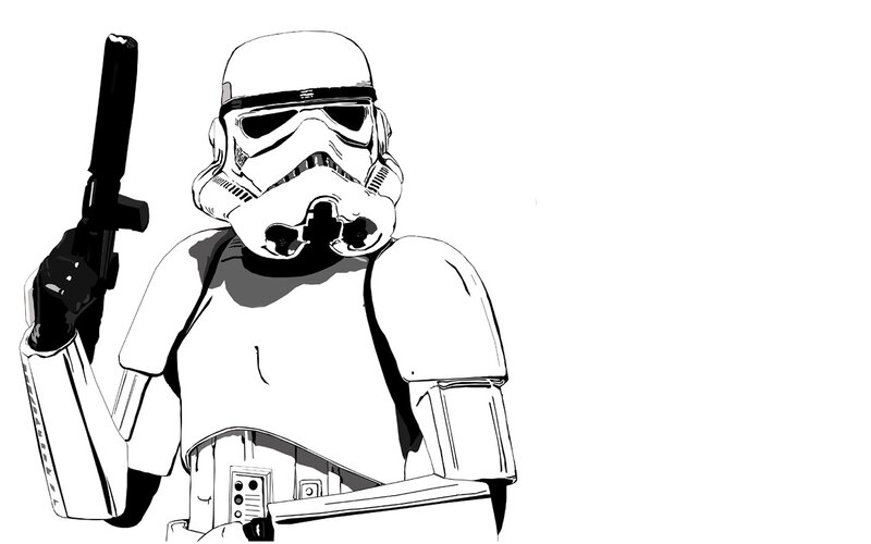 Stormtrooper Holding Blaster — Black, Neutral