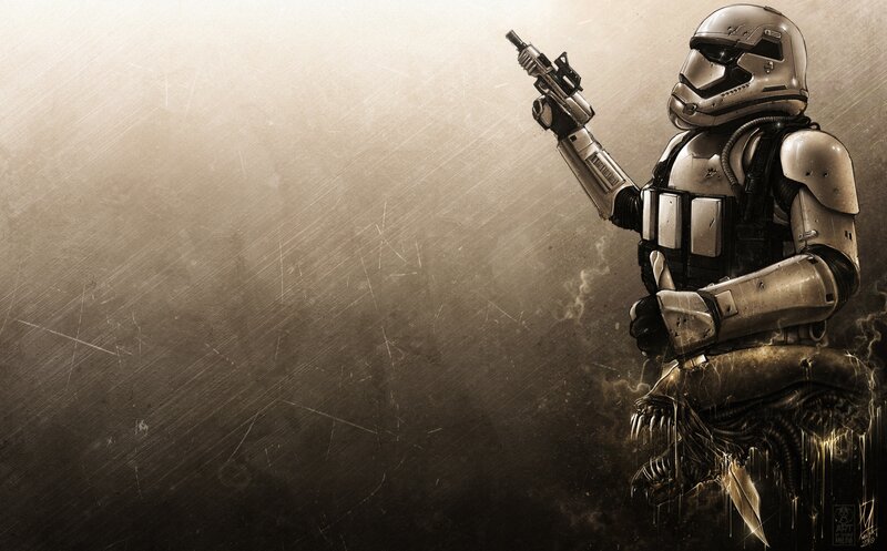 Stormtrooper Holding Blaster — Brown