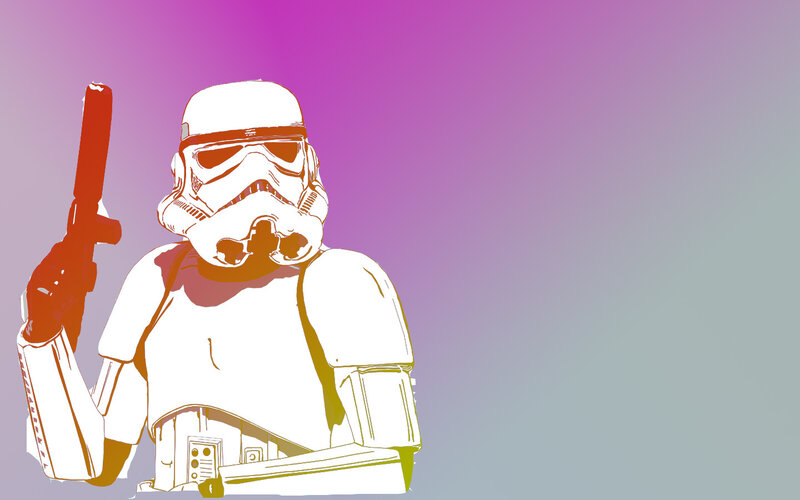 Stormtrooper Holding Blaster — Purple