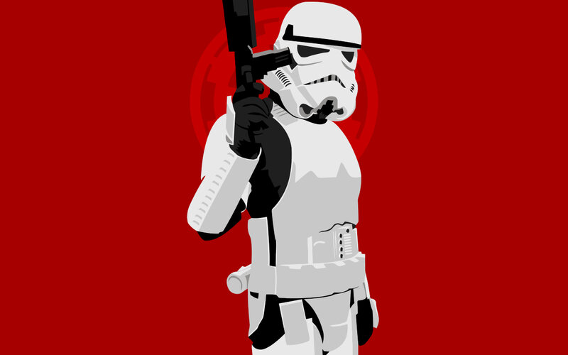 Stormtrooper Holding Blaster — Red