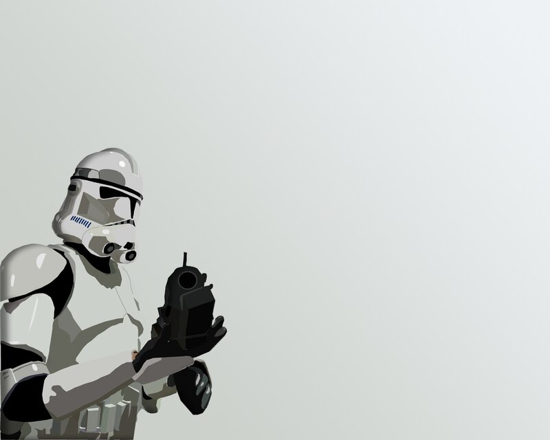 Stormtrooper Holding Blaster — White, Neutral