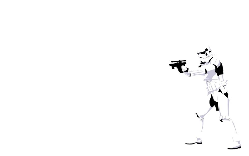 Stormtrooper Holding Blaster — White