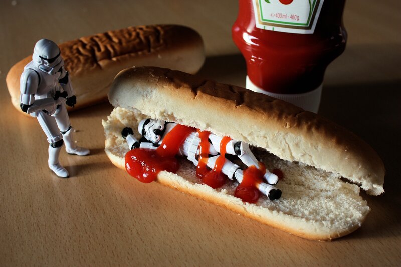 Stormtrooper in a hot dog bun