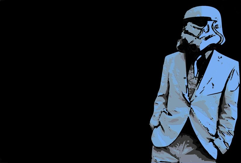 stormtrooper in a suit