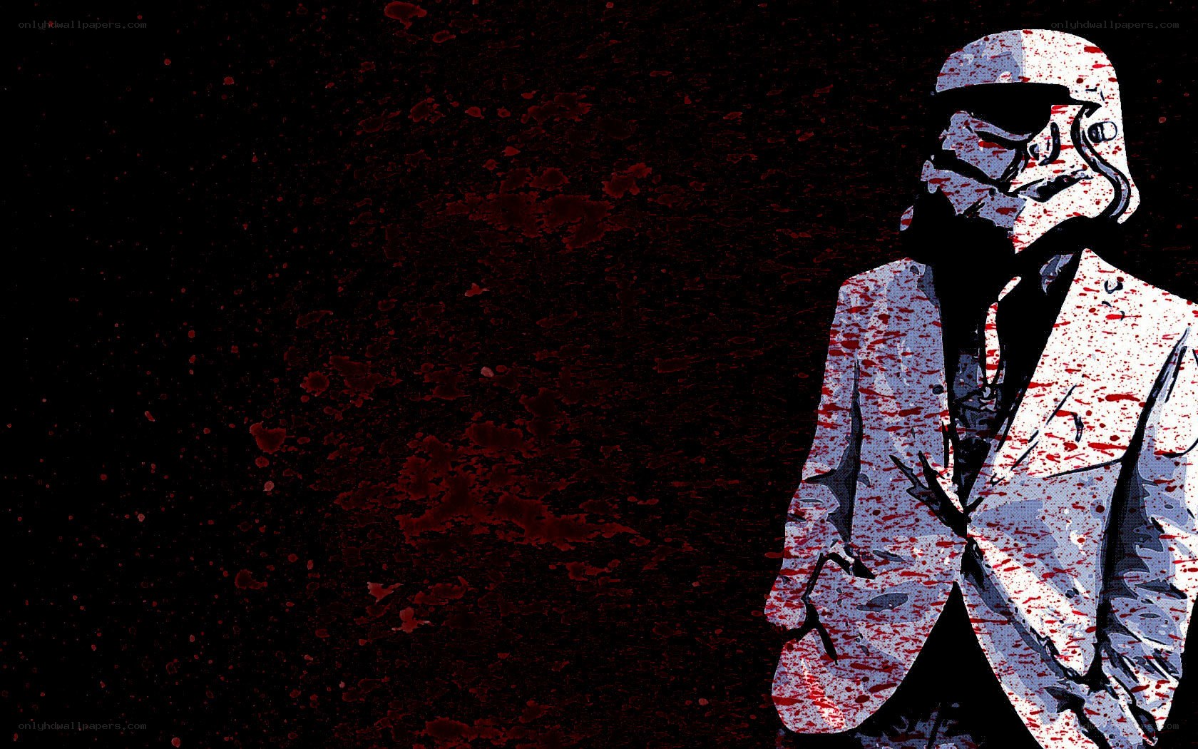 stormtrooper in blood-splattered suit