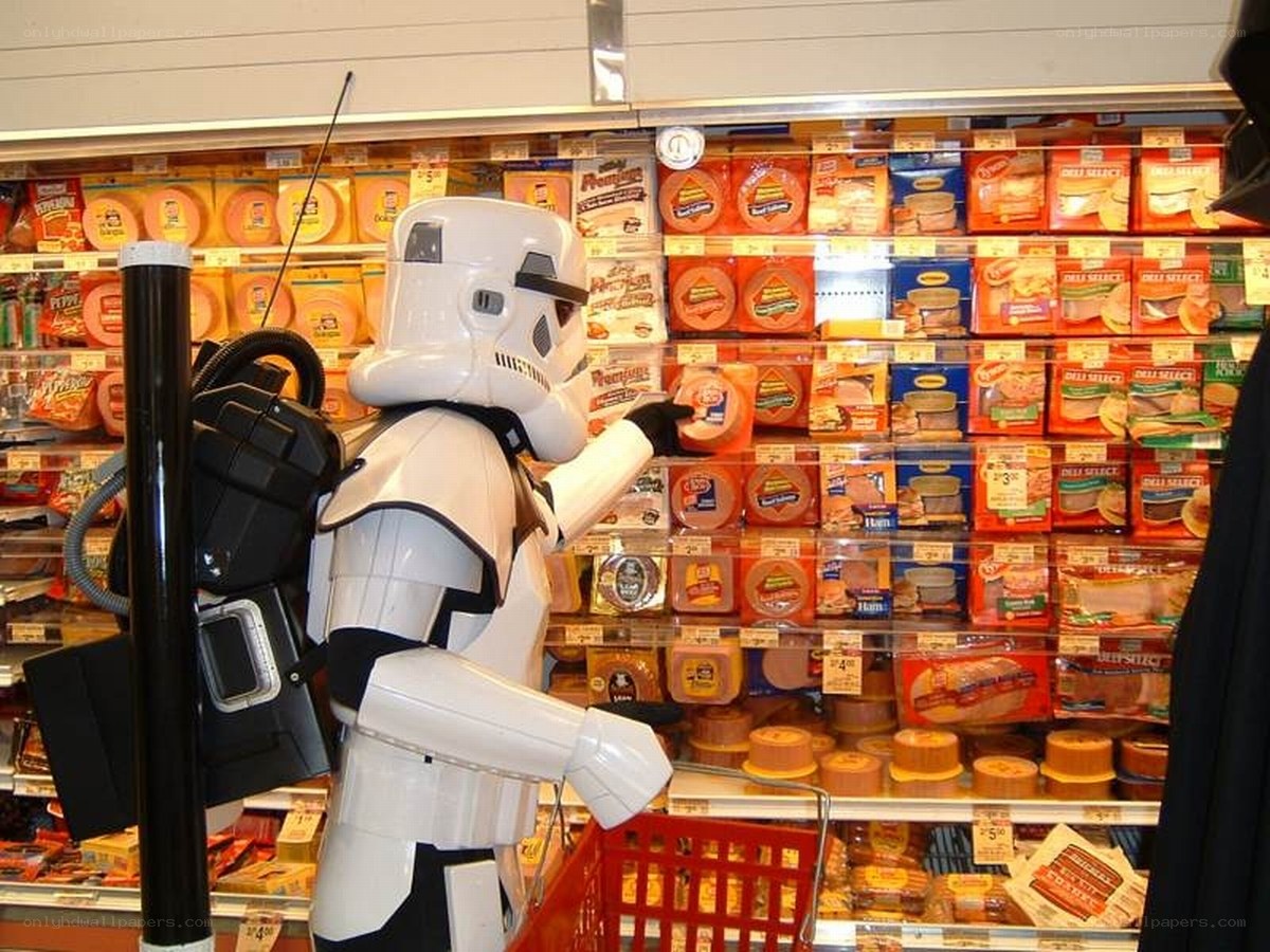 Stormtrooper in grocery store
