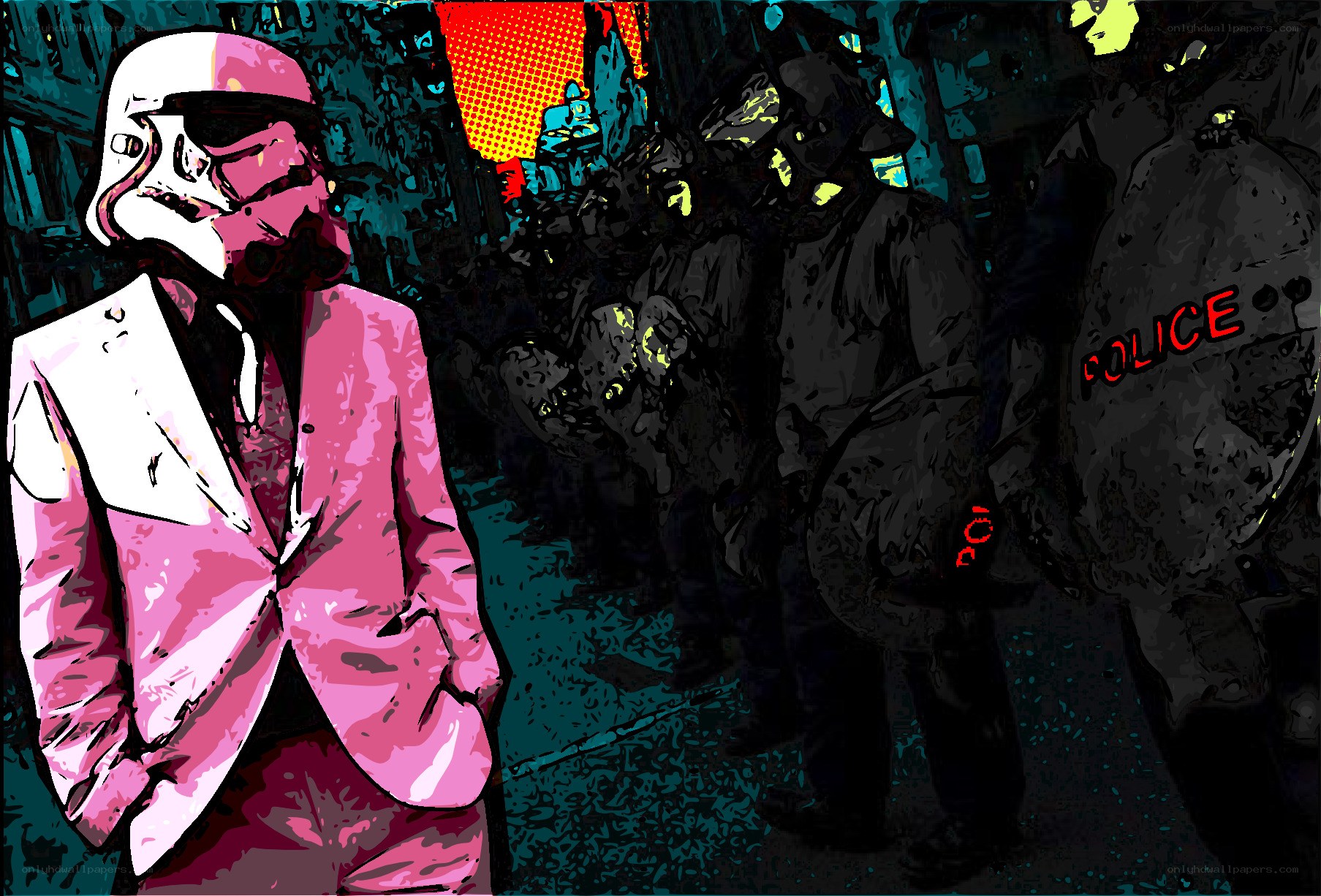 Stormtrooper in pink suit
