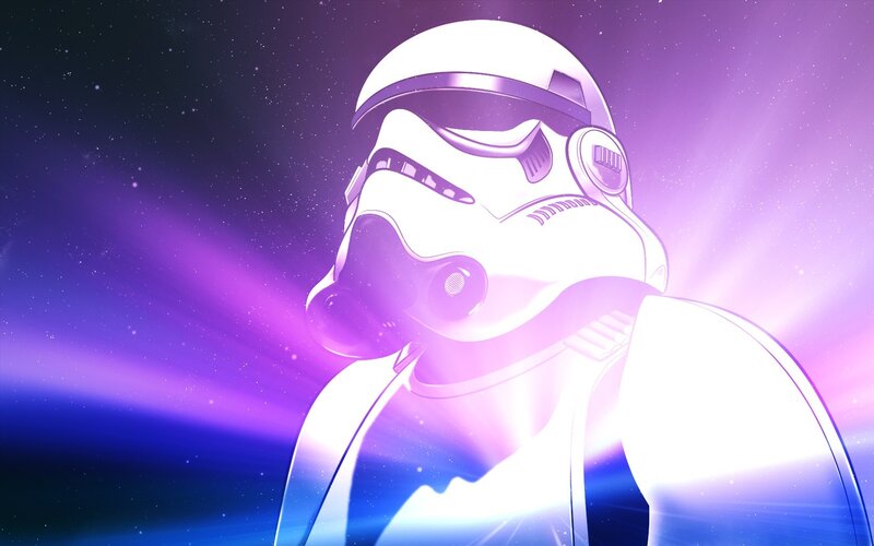 stormtrooper in purple light