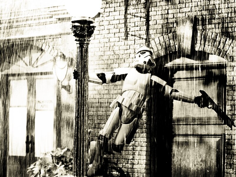 Stormtrooper in Rain — Black, Dramatic