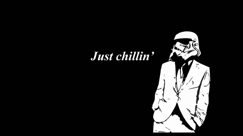 Stormtrooper in Suit — Black, Chill, Illustration