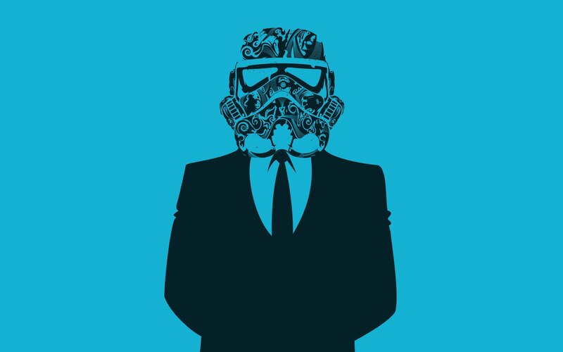 Stormtrooper in Suit — Blue, Stylized