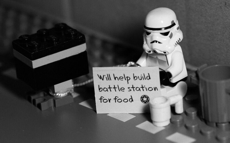 Stormtrooper Minifigure — Black, Humorous