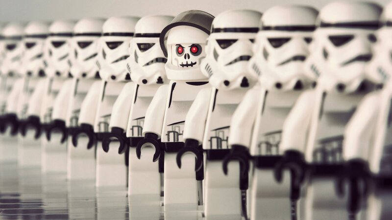 Stormtrooper Minifigure — White, Dramatic, Photograph