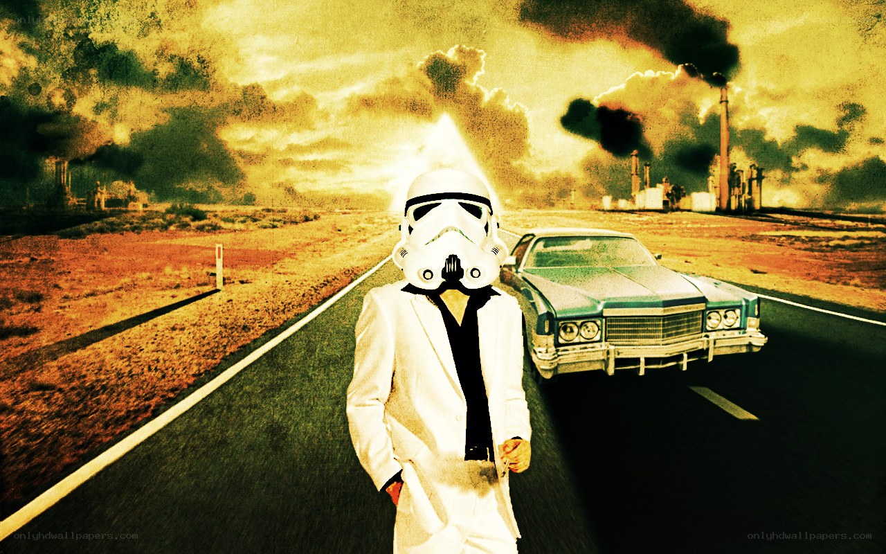 Stormtrooper on a desert road