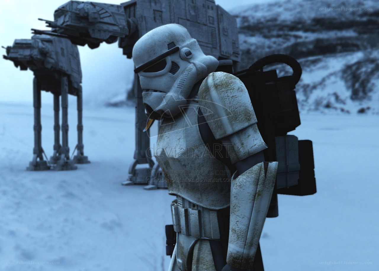 Stormtrooper on a snowy planet