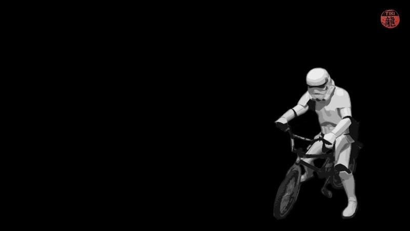 Stormtrooper on Bicycle — White