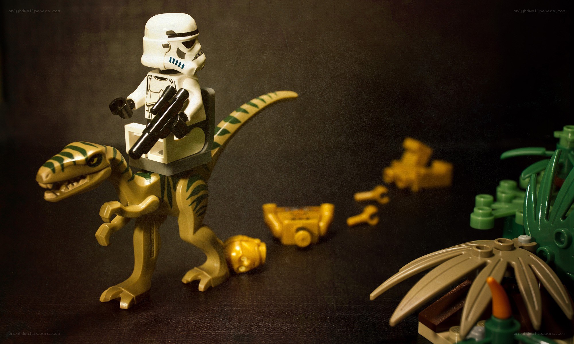 Stormtrooper on dinosaur