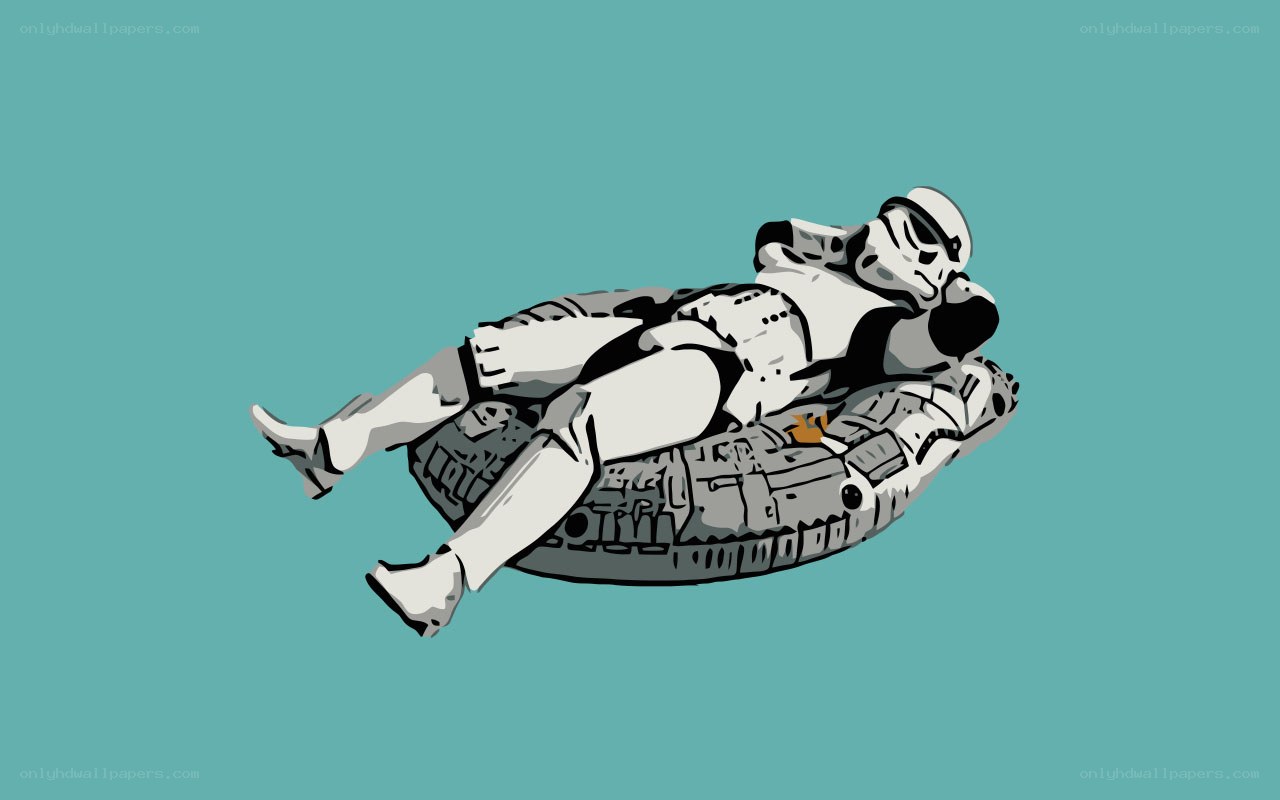 Stormtrooper on inflatable