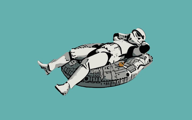 Stormtrooper on Inflatable — Teal, Humorous