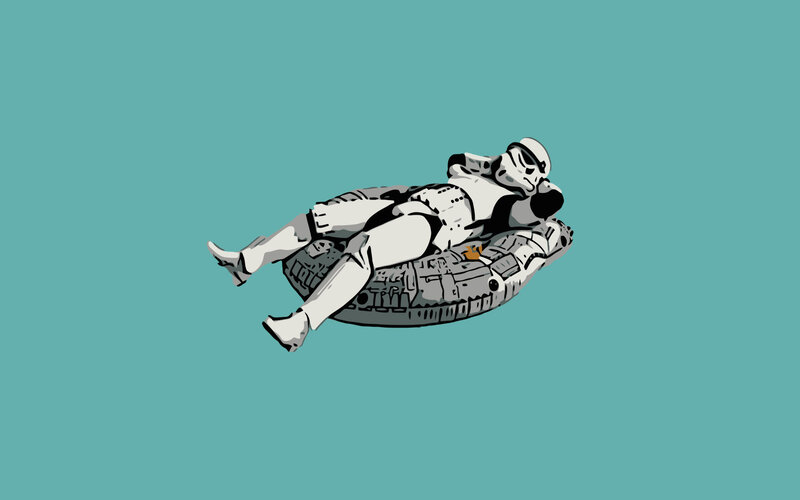stormtrooper on inflatable