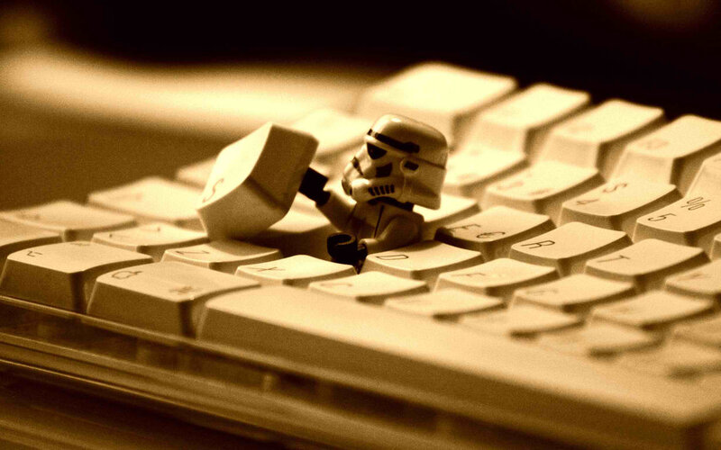 Stormtrooper on keyboard