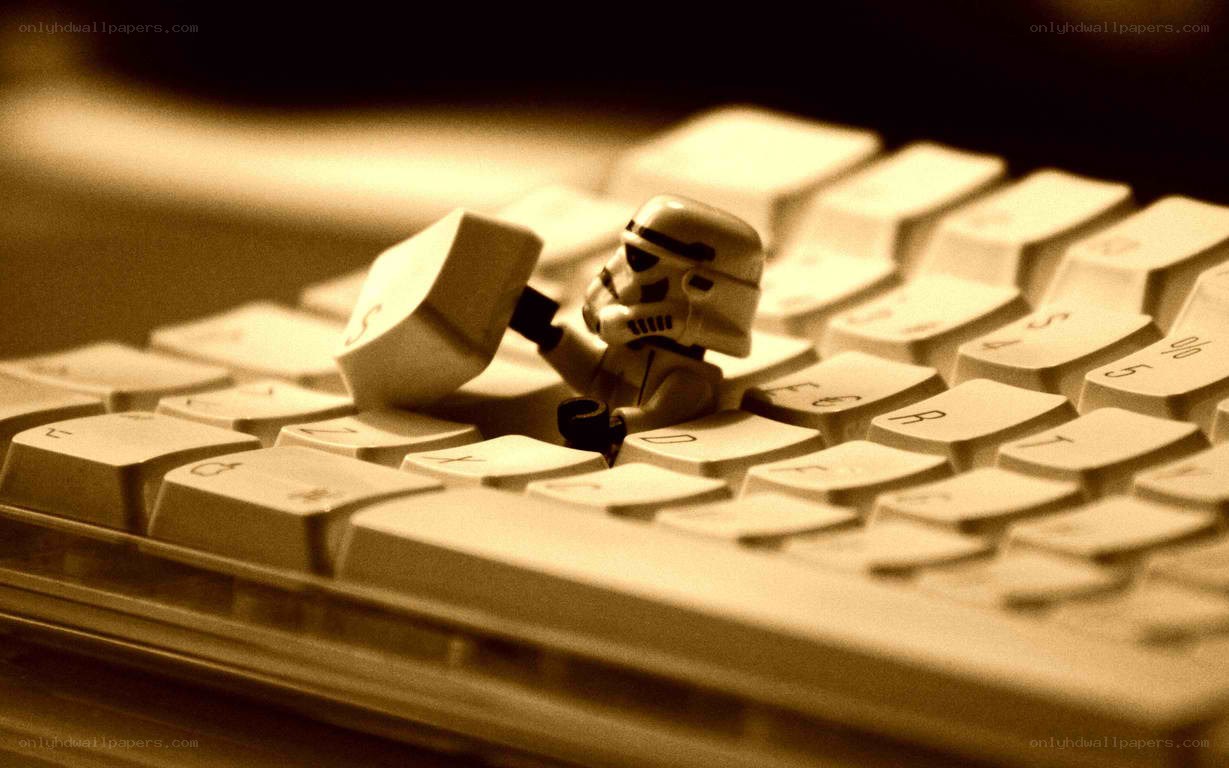 Stormtrooper on keyboard