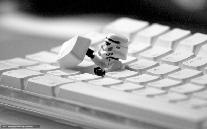 Stormtrooper on keyboard
