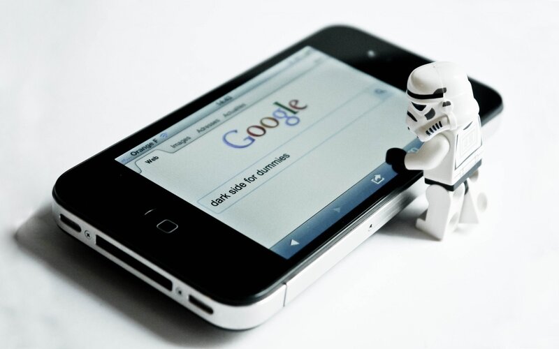 Stormtrooper on smartphone