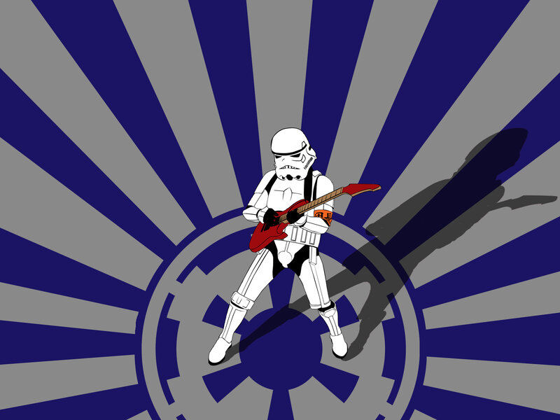 stormtrooper playing guitar