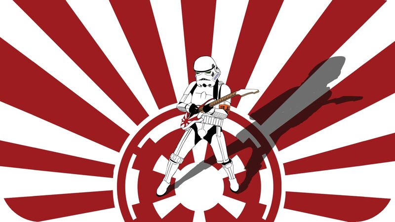 Stormtrooper rock guitarist