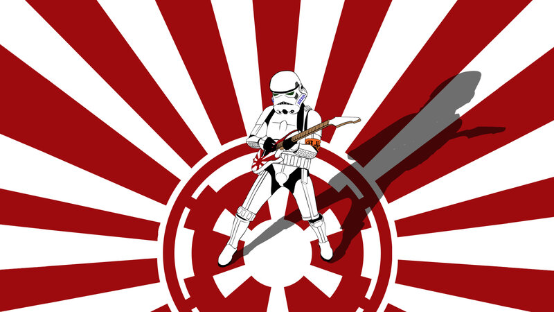 Stormtrooper rock guitarist