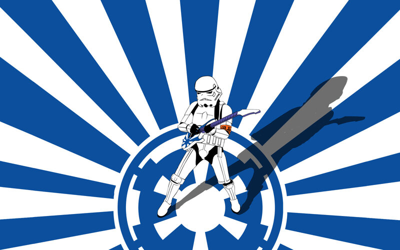 Stormtrooper rock guitarist