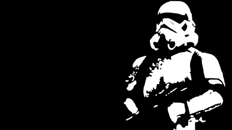 Stormtrooper Silhouette — Black, Dramatic