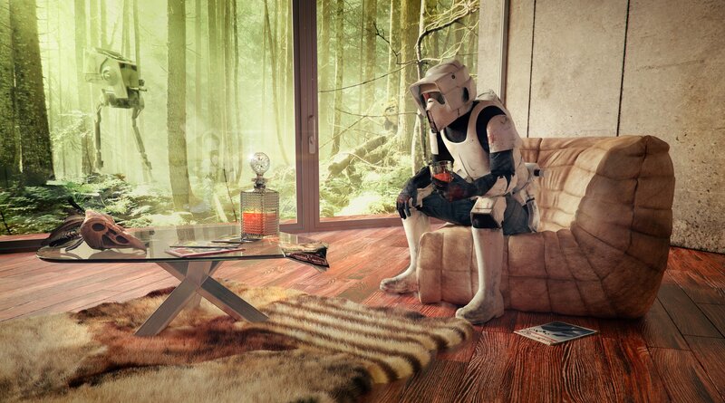 Stormtrooper Sitting on Couch