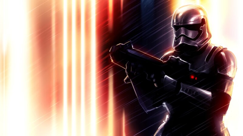 Stormtrooper Soldier — Black, Dramatic, Digital Art, Gun
