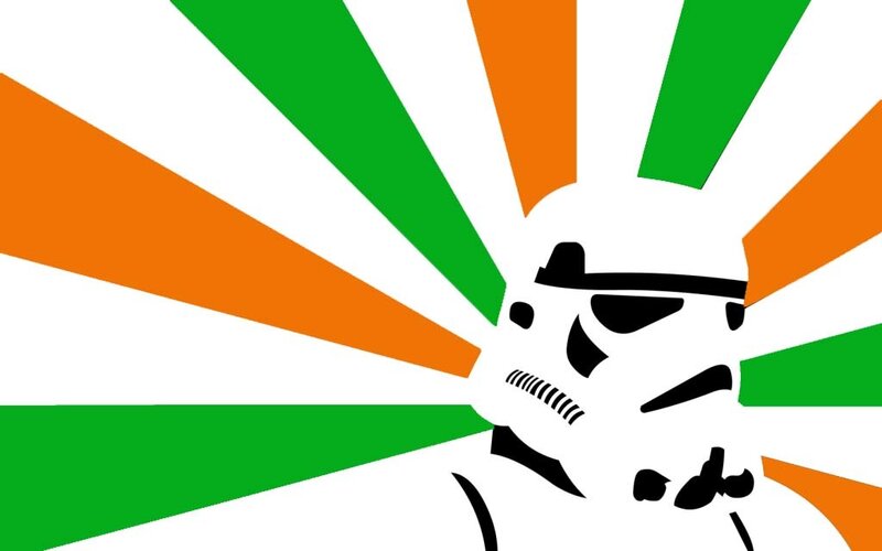 Stormtrooper with Irish flag background